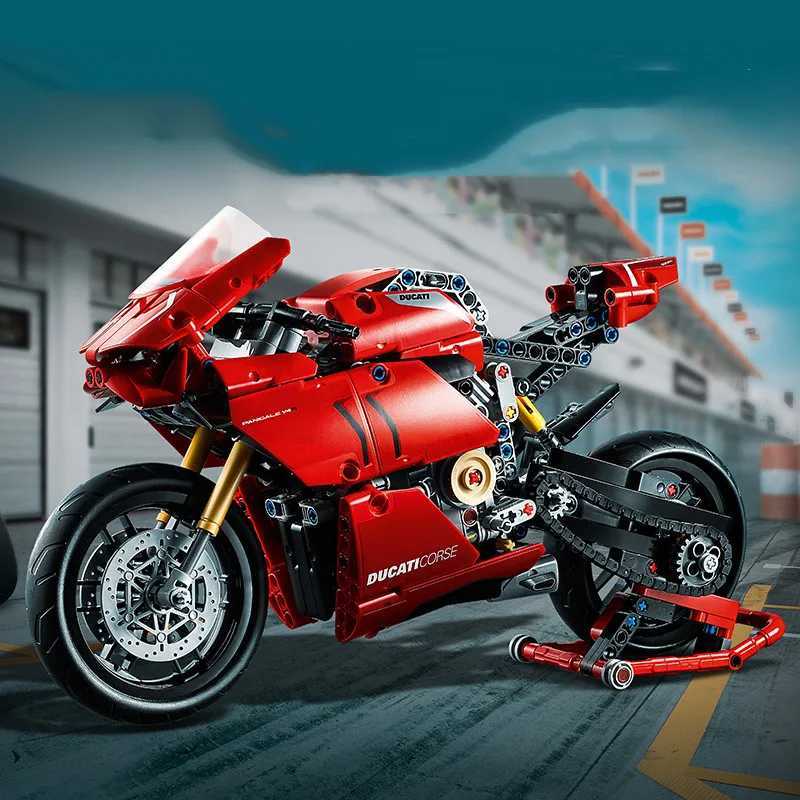 Technology Motorcycle Building Blocks Ducatied MOC 42107 Locotive Model Mechanical Group B Diffict Assembly Toy Kid gift Y250227