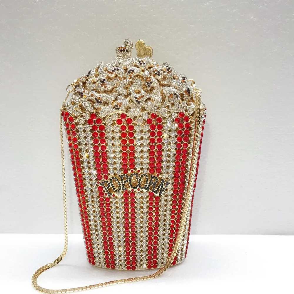 New Arrival Elegant Crystal Popcorn Clutch Bags for Women Party Purse Red Evening Bags Wedding Bridal Day Clutches T250227