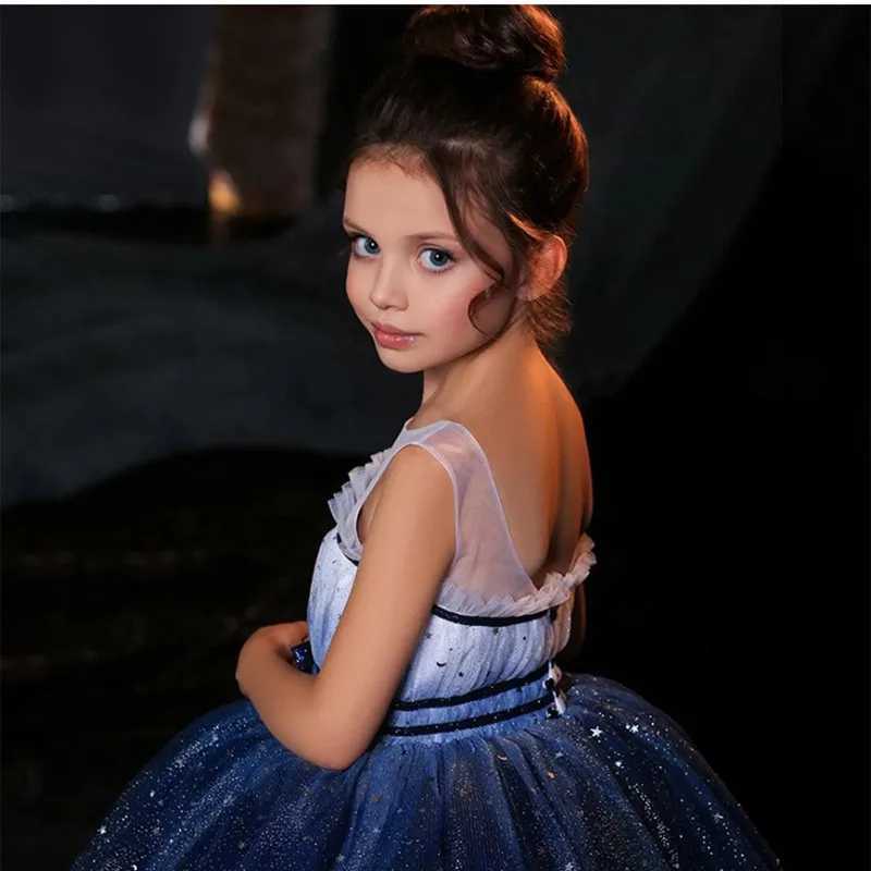 Girl's Dresses 2-10Y girl dress baby girl princess dress sheer baby girl party wedding Vestido Gauze Tutu Pageant birthday baby costume Y250227JG