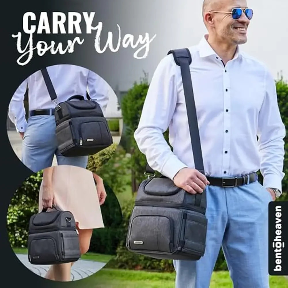 Ship from US Insulated lunch bag with large capacity doublelayer leak proof highquality material mens 24 can soft box for outdoor travel 250227FBB