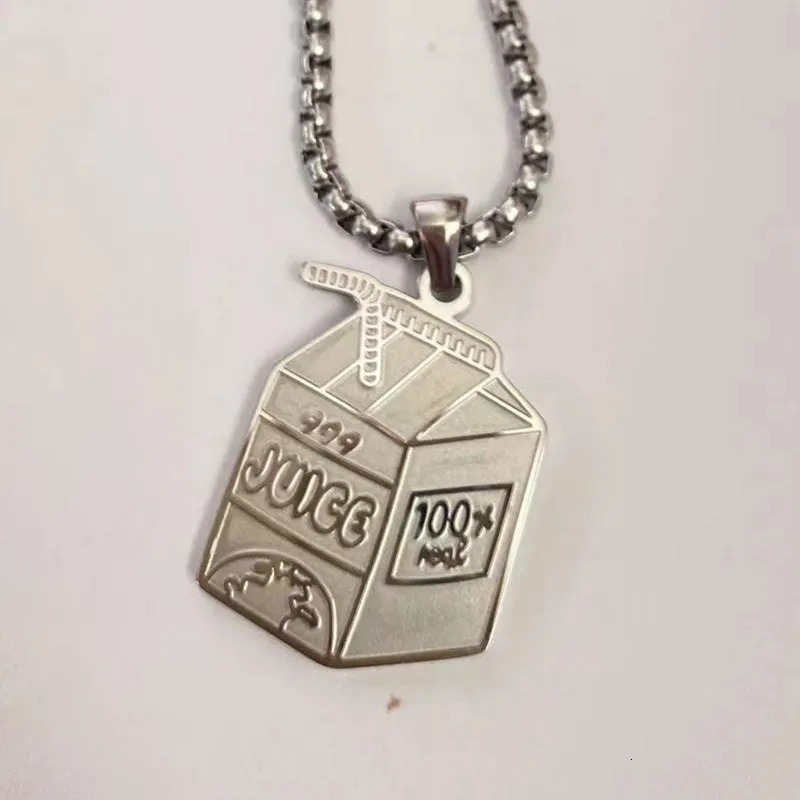 Exquisite Stainless Steel Juice Cup Pendant Necklace Personality Hip Hop Necklace Hoodie Accessories Fashion Jewelry for Couples 250227