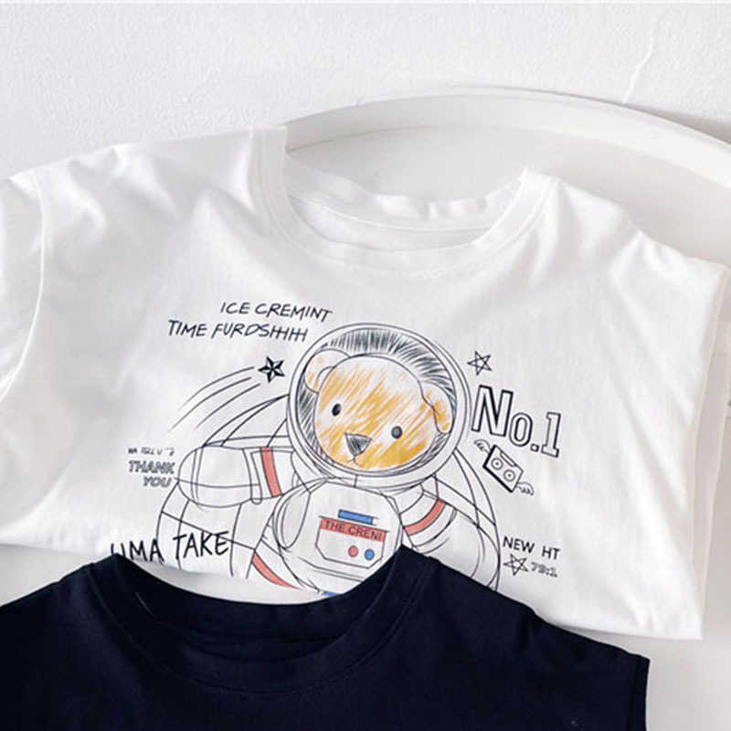 Tshirts Pure cotton childrens clothing 2025 spring collection new mens and womens cartoon Tshirt childrens long sleeved base shirt spring and autumn t