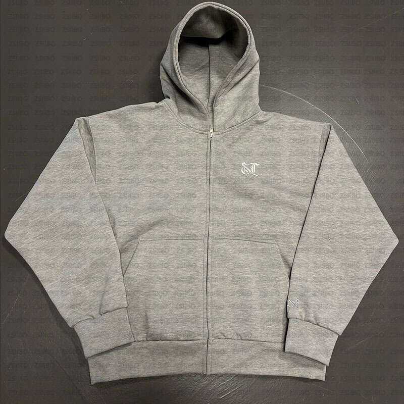 Autumn Winter Fashion Simple and Personalized Daily Letter Embroidery Zipper Pocket Long Sleeve Hoodie Top