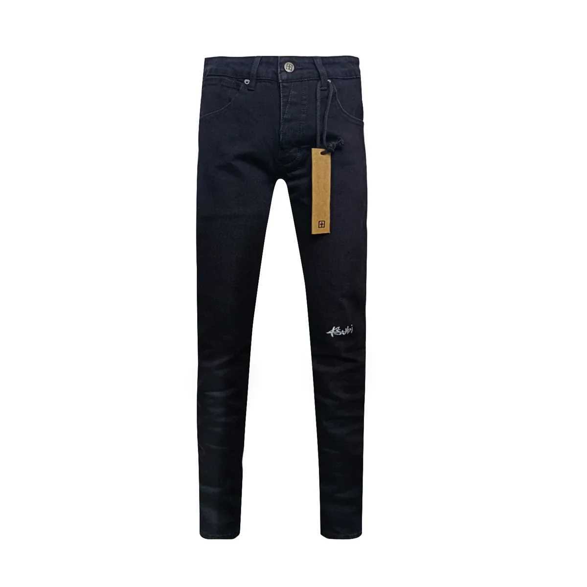 Cross Jeans Men fashion American High Street Black Casual letter embroidery Pants Stretch Skinny Ripped Frayed Jeans X250227