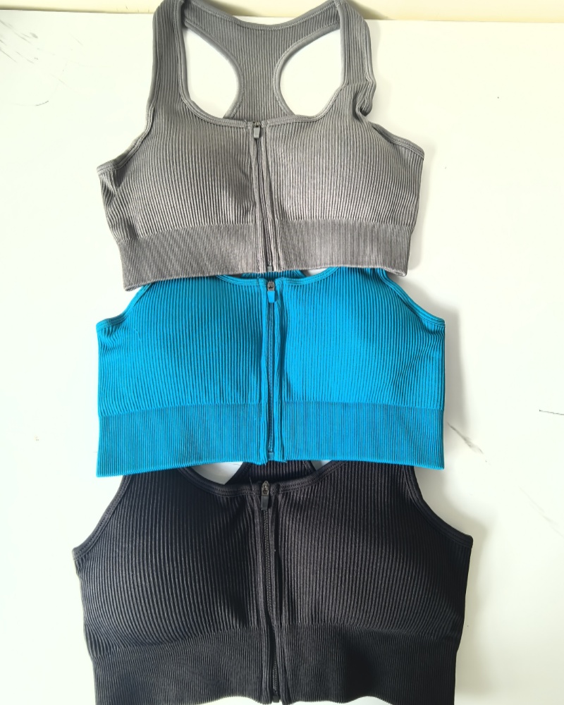 Uu-L4203 Comfortable Women's Sports Bra Model With Secure Zippered Design For Yoga & Running