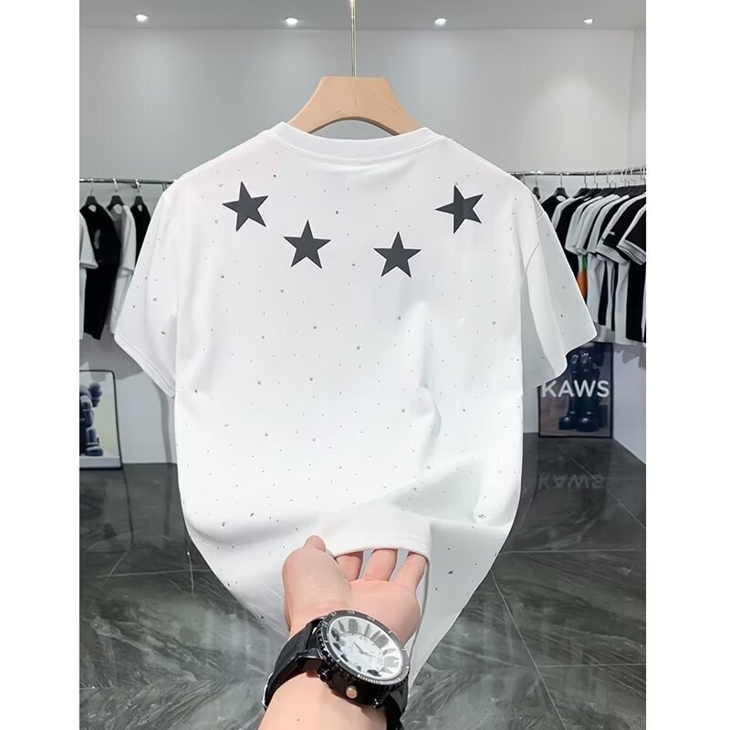 2025 plus men's casual round neck short sleeved digital printed T-shirt