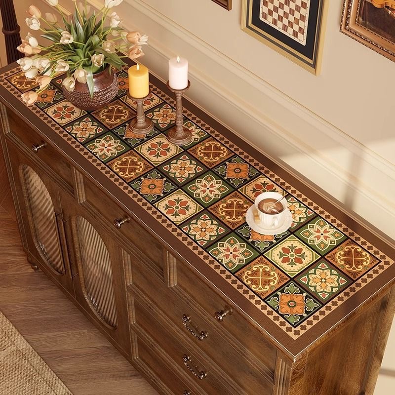TV Tablecloth, Side Cabinet, Long Mat, Table Mat, Cover Cloth, High-grade Waterproof and Oil-proof Leave-in