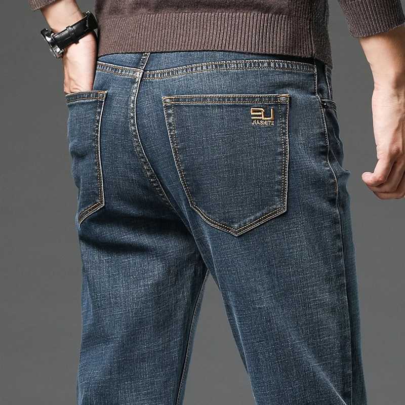 Stretch Cotton Mens Business Jeans Vintage Classic Straight Casual Trouser Male Brand Clothing Denim Pants Plus Size 28-40 X250227