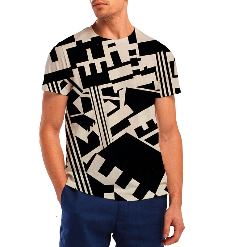 Designer Fashion Trend Versatile Summer New 3D Printed 2025 Casual Short Sleeved T-shirt Men's Clothing