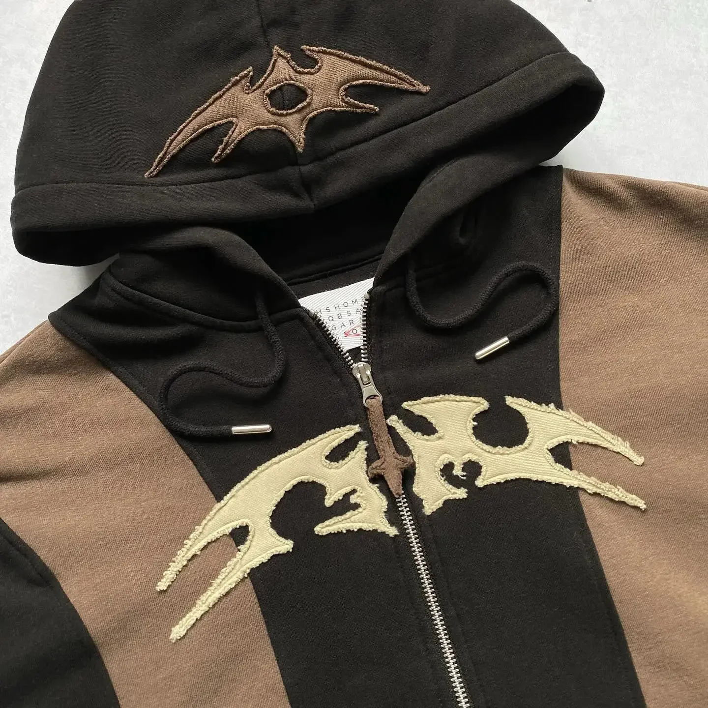 Y2k Tops Harajuku Geometric y Splicing Gothic Youth Simple Daily Hoodies Women Sweatshirt Loose Pattern Casual Men 250226