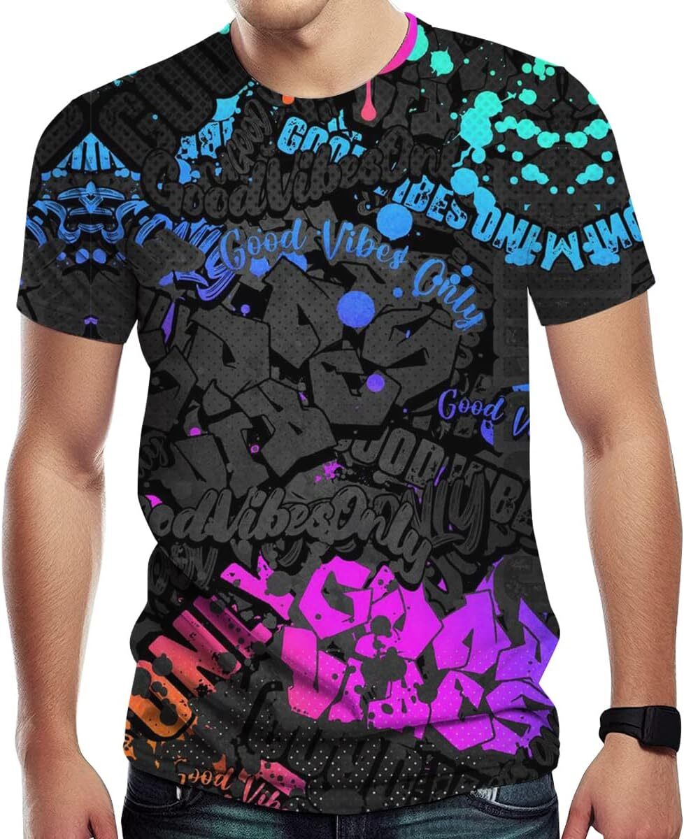 Mens T shirt Men's 3D Print Hip Hop Graffiti Graphic T-Shirt Cool Shirt Novelty Tee Top tee Casual tops summer clothes cool
