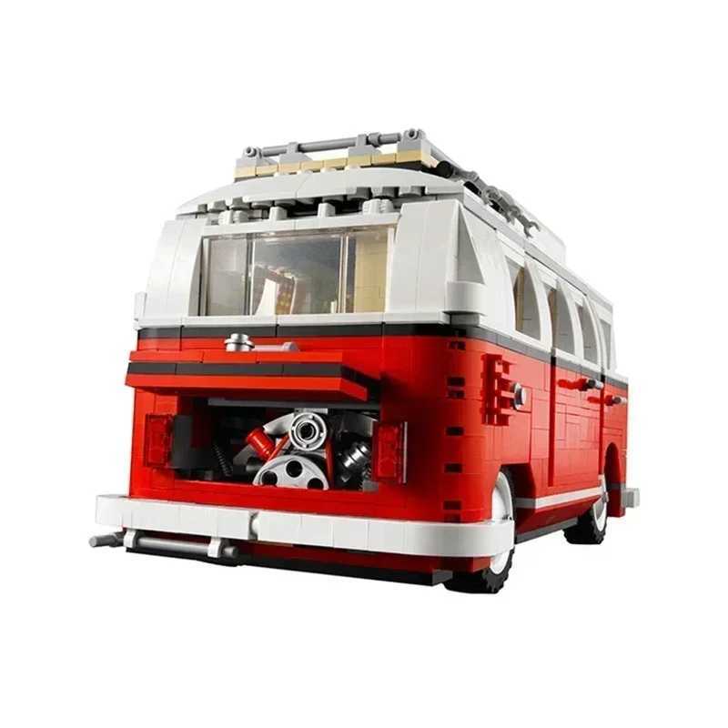 Miniso 1354 Volkswagen T1 camper van B van fuzzy block high-tech creative bus Cpatible 10220 childrens birthday gift toys Y250227