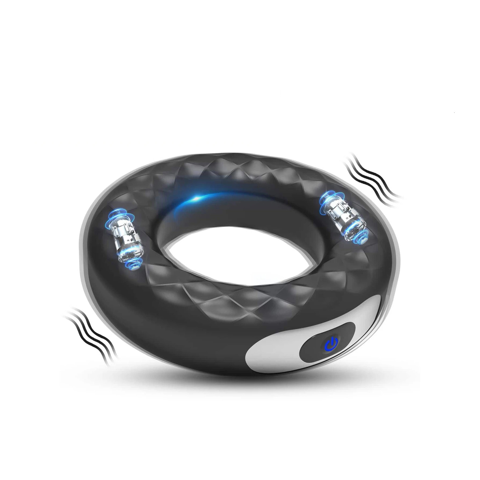 USB Rechargeable Silicone Cock Ring Vibrator Locks Penis Stimulating Toy For Men Masturbating 250227