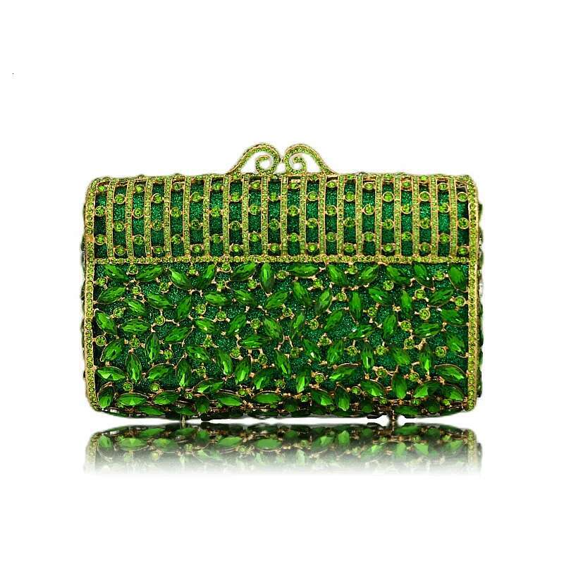 Fashionable Green wer Rhie Metal Women's Vintage Bag Designer Clutch Party HandBag Wedding Purse