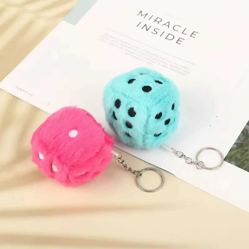 Dice Plush Toy Pendant Soft Stuffed Doll Keychain Backpack Car Bag Key Ring Decor Kid Gift Educational Toys Free shipping