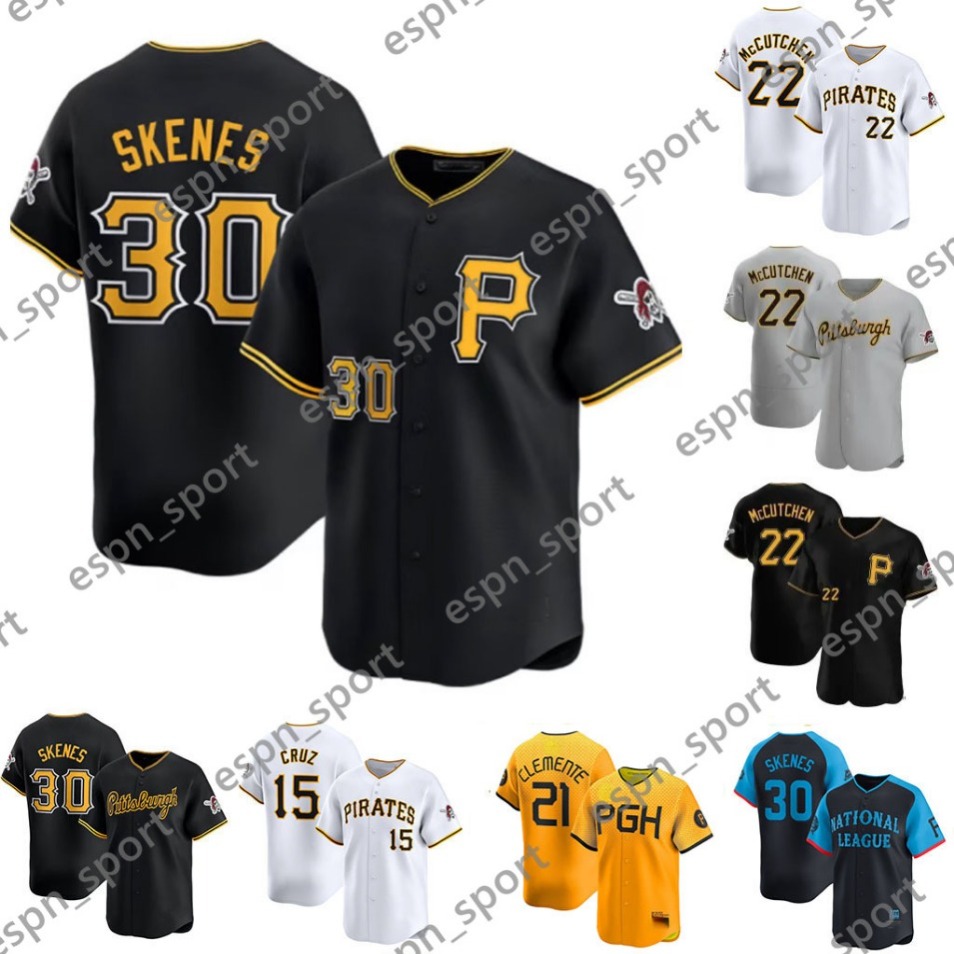 30 Paul Skenes Jersey Custom Pirates Andrew 22 McCutchen Henry Davis Aroldis Chapman Rowdy Tellez Bryan Reynolds Oneil Cruz A. Taylor Edward Olivares Hayes Stitched
