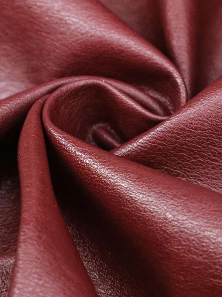 Lautaro Spring Designer Faux Leather Jacket Sashes Red Wine Cape Shawls For Women Gothic Cloak Runway Fashion 2022