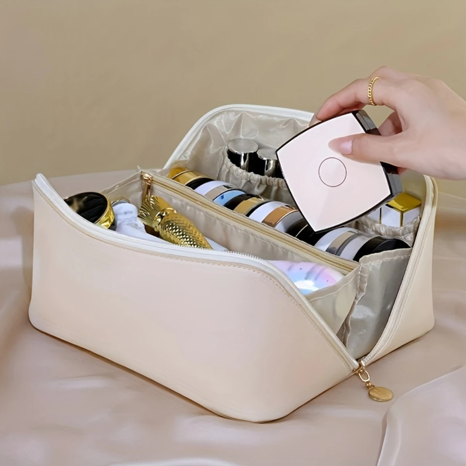 Ship from US 1 Pc Minimalist Makeup Zipper Handbag Lightweight Versatile Toiletry Wash Bag For Outdoor Trip 250227FBB
