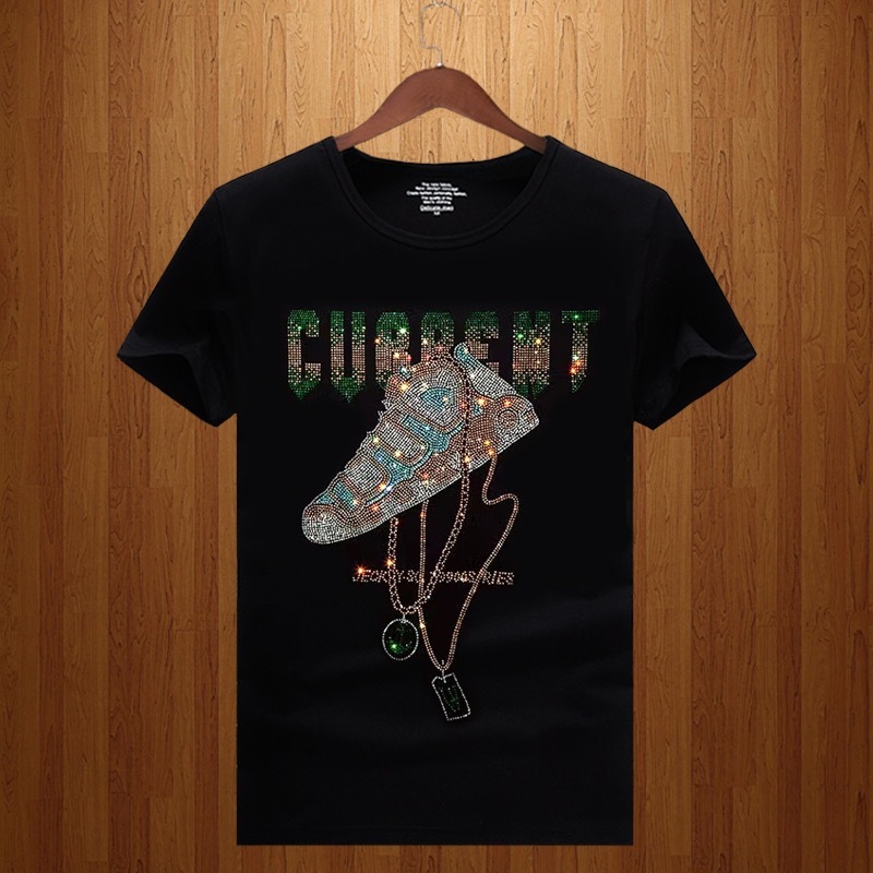 Designer 2025 New Shoe Style Hot Diamond Short Sleeve Youth Spirit Men's Large T-shirt Versatile Trendy Fashion Brand