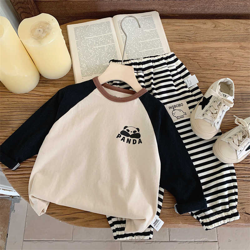 Pullover Linlin Mommy 2025 Spring and Autumn collection boys fashion boys baby handsome contrasting color striped knitted cardigan autumn and winterY2