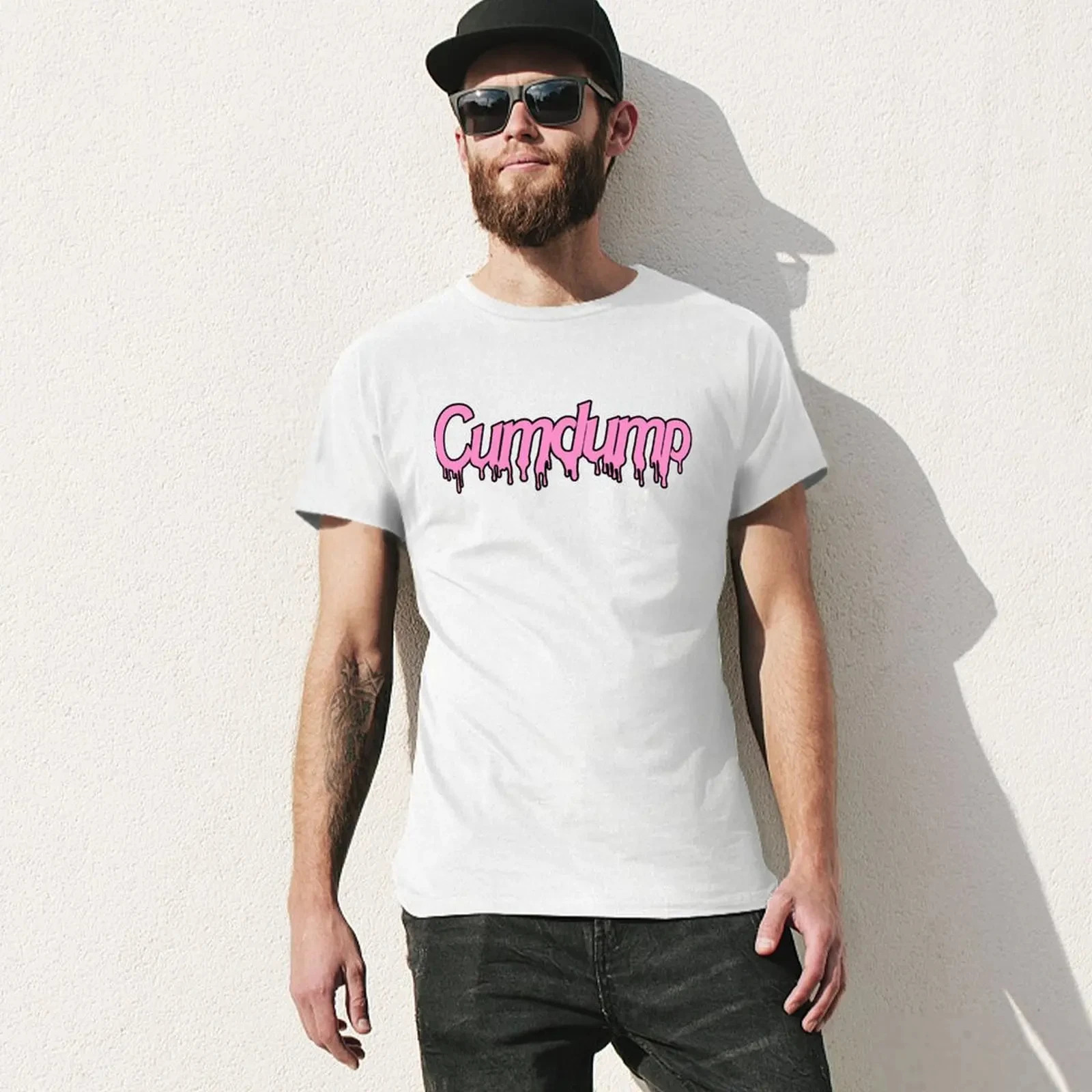 Streetwear Classic t shirt Cumdump T-shirt oversized cute tops workout shirts for men short sleeves pure cotton Male tops tees 250226