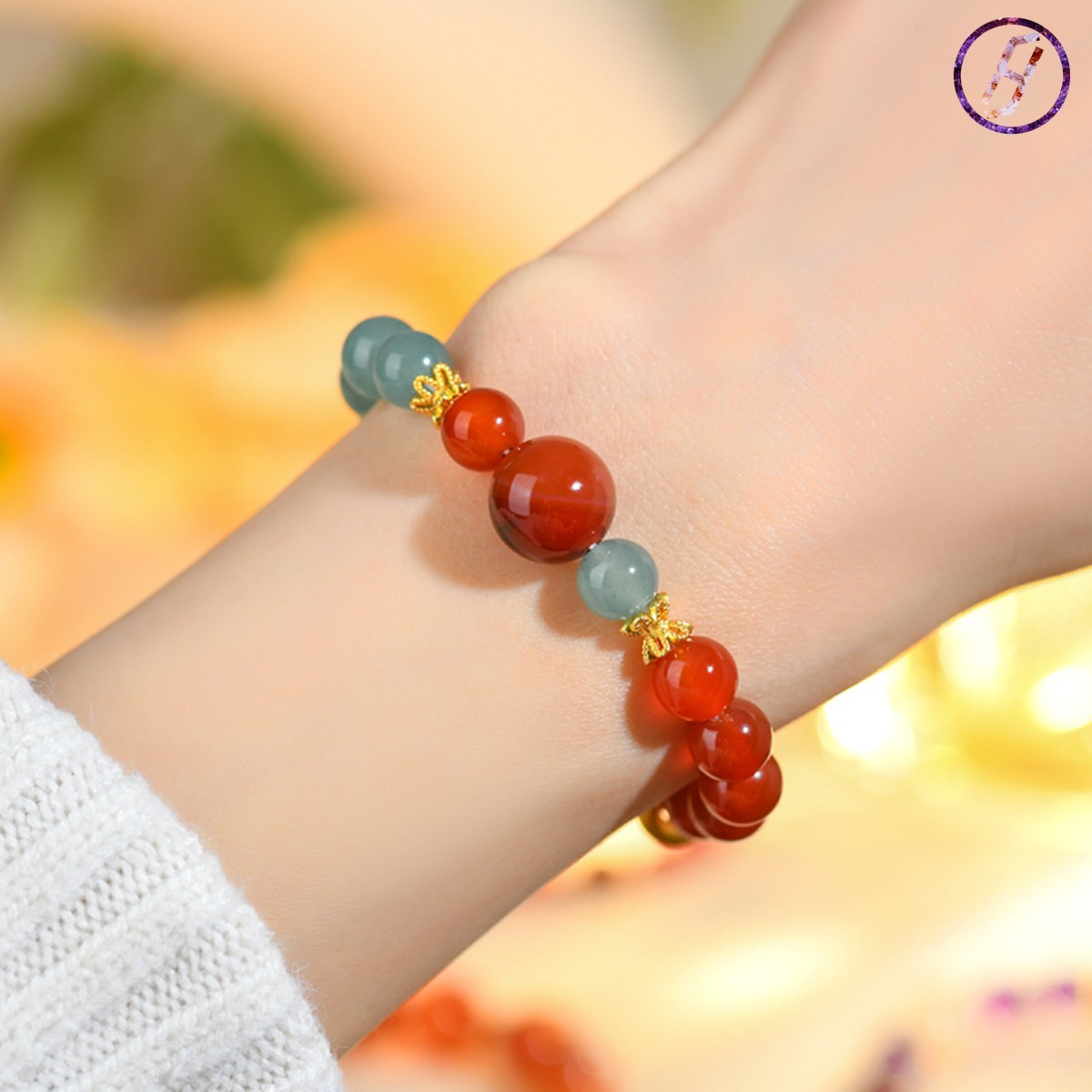 2025 New Network Hit "Nezha 2" Series A Variety of Original Bracelets Natural Crystal Green Chalcedony Red Agate Crystal Women's Bracel