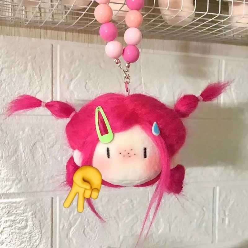 1pcs Cute Meatball Head Fried Cotton Pendant Doll Toy Plush Key chain for Girl Birthday Gifts Free shipping