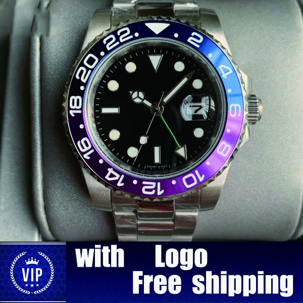 Wholesale high quality stainless steel mechanical men's watch sapphire glass super luminous multi-style ceramic bezel