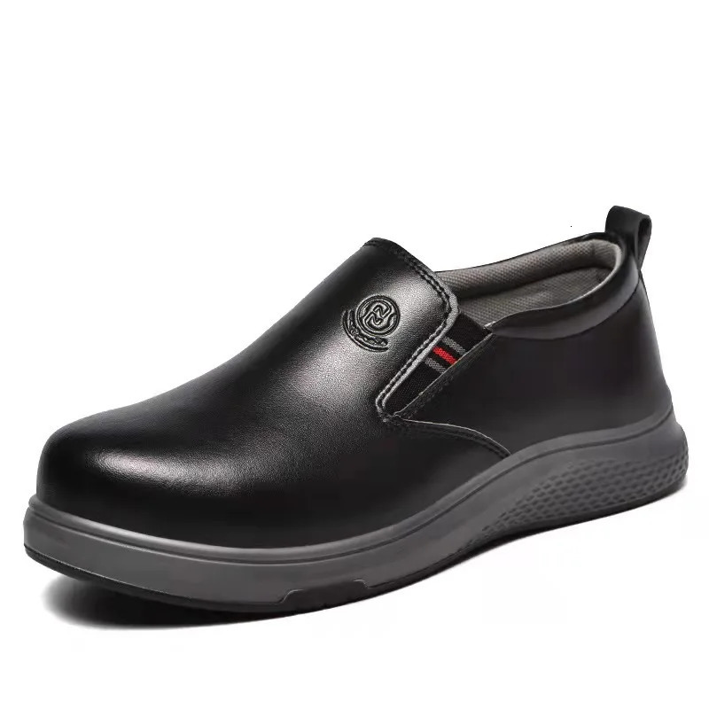 mens casual steel toe caps work shoes slip-on genuine leather anti-static safety shoe white security boots safe loafers protect 250226