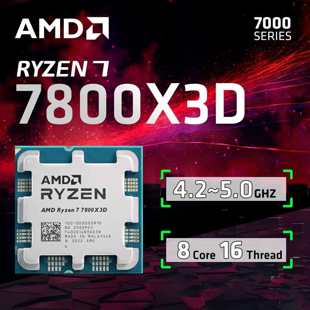 NEW AMD Ryzen 7 7800X3D R7 7800X3D 5.0 GHz 8-Core 16-Thread 5NM 96M Desktop Processor Socket AM5 CPU Gaming Processo