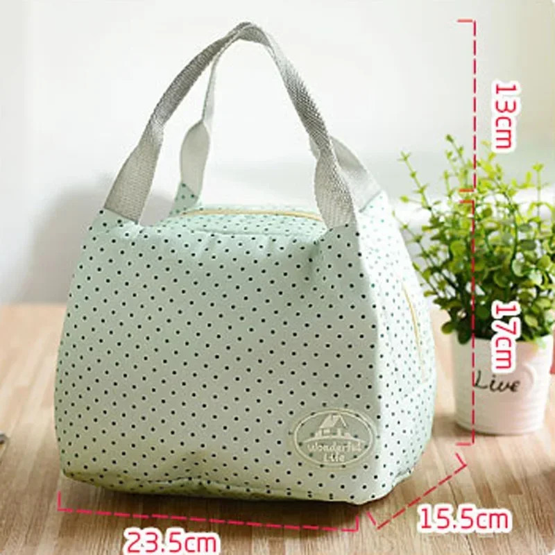 Ship from US Lunch Bag Insulated Cold Stripe Picnic Carry Case Thermal Portable Box Bento Pouch Container Food Storage Bags 250227FBB
