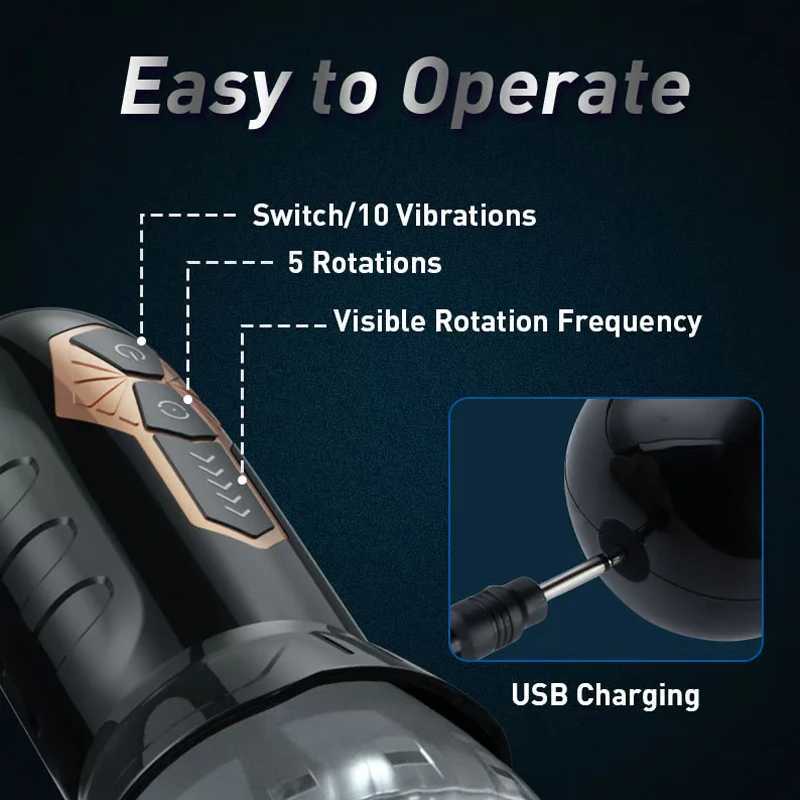 Automatic Electric Piston Rotating Sucker Male Blowjob Masturbator Cup Vagina Dildo Real Oral Vibrator Sex Toys for Men MachineXJ250227
