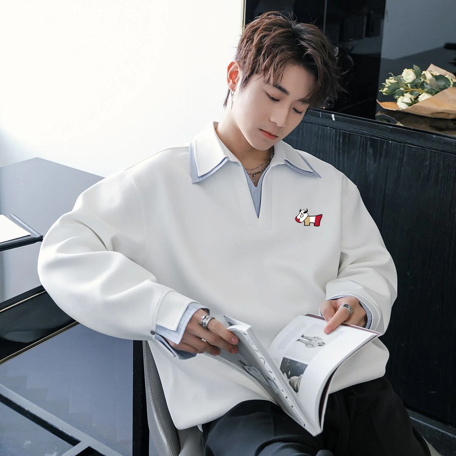 Golf jacket hoodie men spring loose men long sleeve hoodie T-shirt Golf horse casual jacket golf men handsome top 250226