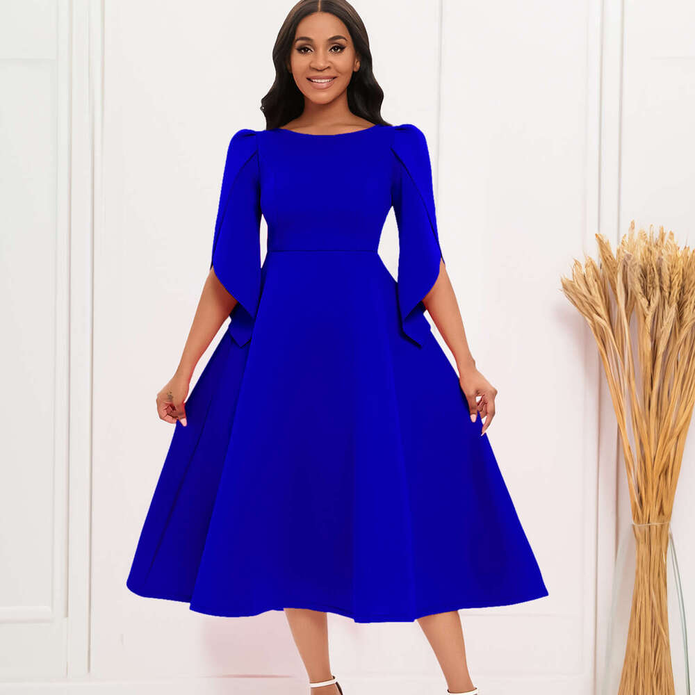D413 women's autumn style elegant and fashionable banquet large swing African dress, 2025 new casual fashion trend clothing