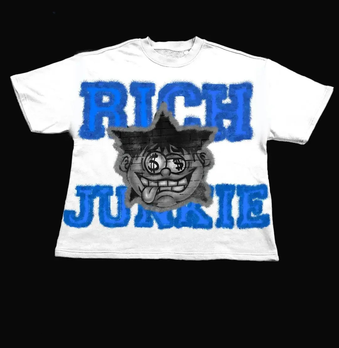 Summer Street Trend Harajuku HipHop Short Sleeve Graphic T ShirtsAmerican Gothic Dark Y2K English Graffiti Print Tshirt Mens 250226