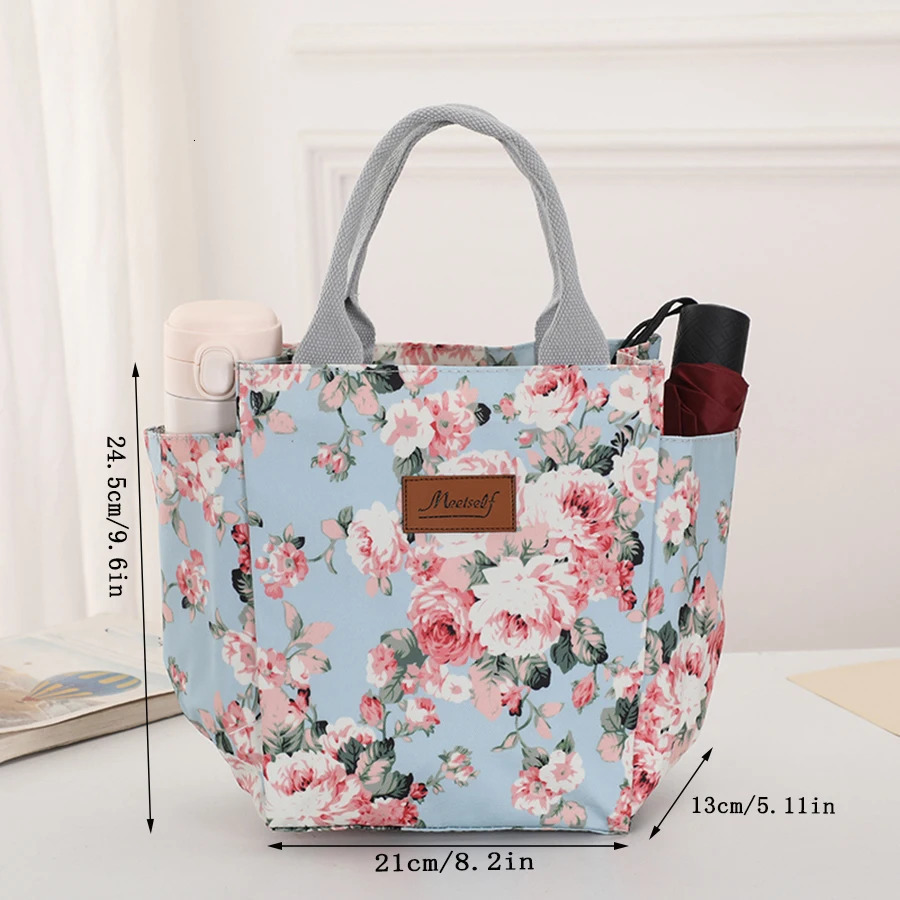 Ship from US Large capacity thermal insulation lunch bag Oxford cloth food storage picnic handbag portable cooler box 250227FBB