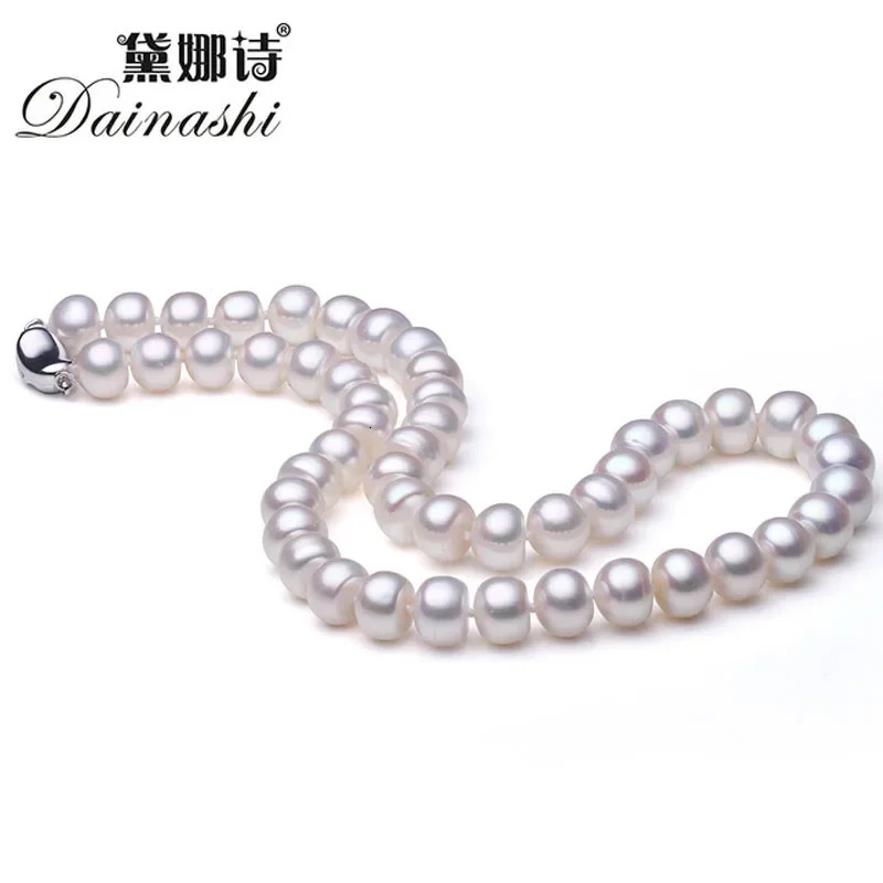 Dainashi Top Quality AAAA High Luster 6-11mm Natural Freshwater Pearl Necklace For Women Wedding Gift 45cm 925 Silver Clasp 250222