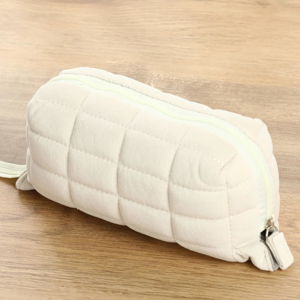 Ship from US Kawaii Pencil Case Quilted Makeup Bag Cotton Pillow Shape Cosmetic for Girls Students School Pen Pouch Supplies Stationery 250227FBB