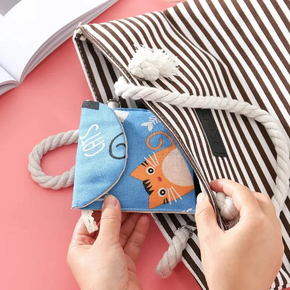 Ship from US Sanitary Pad Pouch Tampon Women Napkin Cosmetic Bags Organizer Ladies Makeup Girls Holder 250227FBB