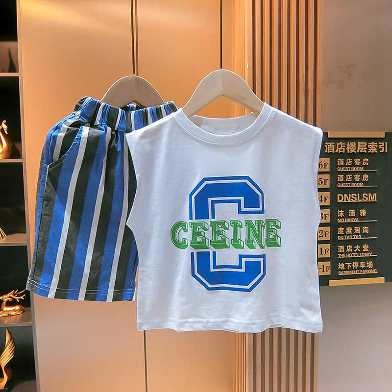 T-shirts Cotton boys cartoon vest summer style sleeveless t-shirt summer girls versatile top childrens camisole cartoon summer outfitY250227UCWE