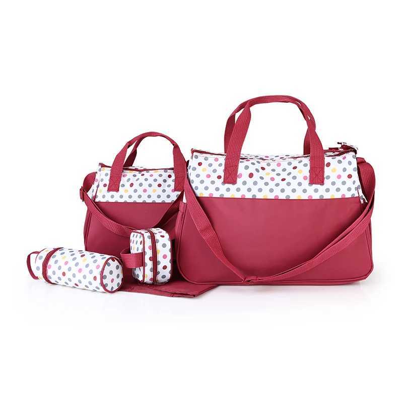 Diaper Bags 5pcs/set New Fashion Mummy Bag Baby Diaper Bags Maternity Nappy Bag Mommy Baby Care Carriage Stroller Bag Organizer Y2502274AYF