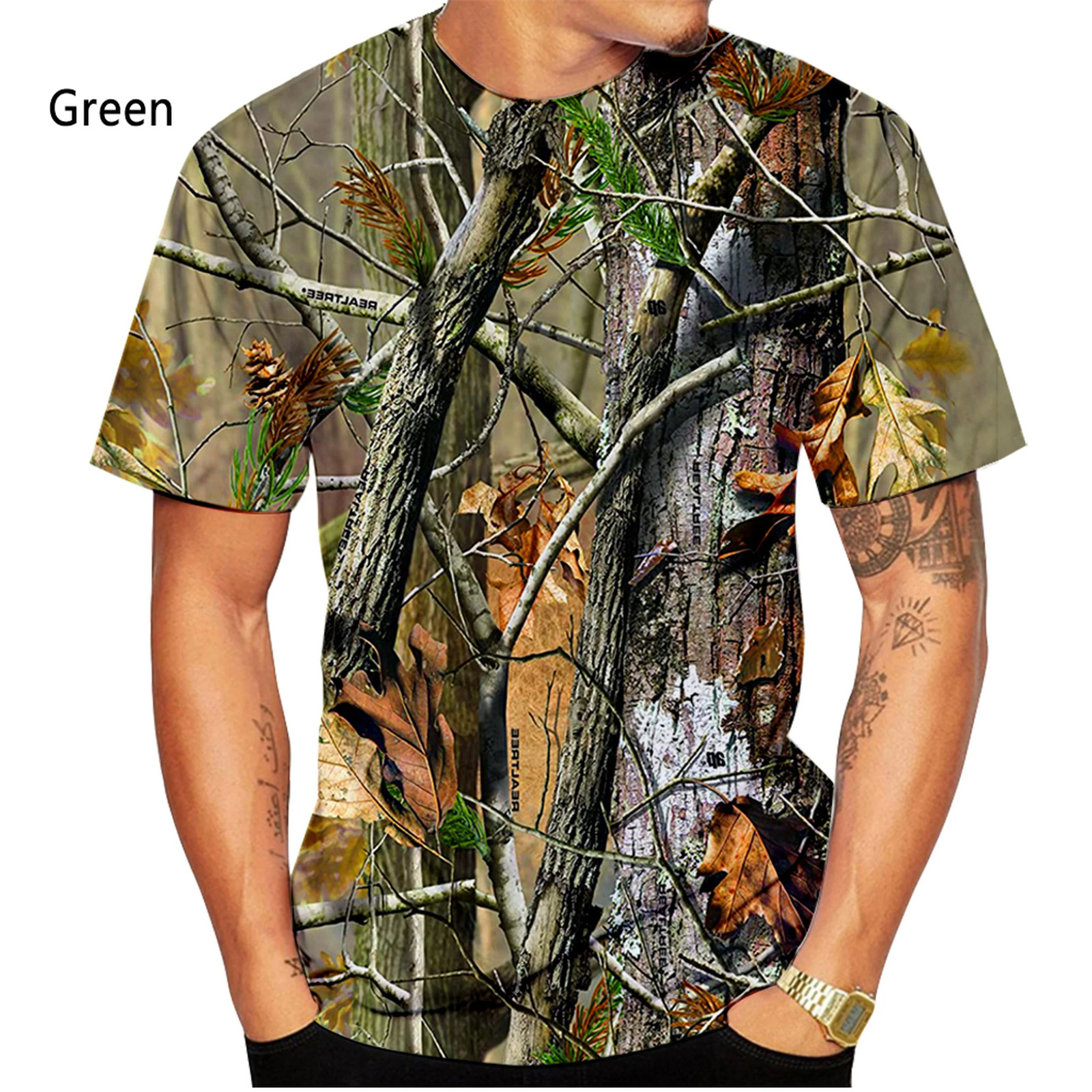 Summer Fashion 3d Camouflage Print Unisex Casual Short Sleeve T-Shirt 250226
