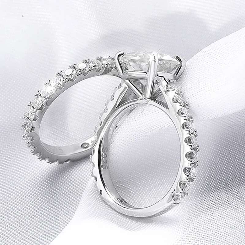 3CT All Moissanite Rings With GRA D Color VVS1Round Cut Dia 100% S Sterg Sier Engagement Bridal Sets Gifts For Women