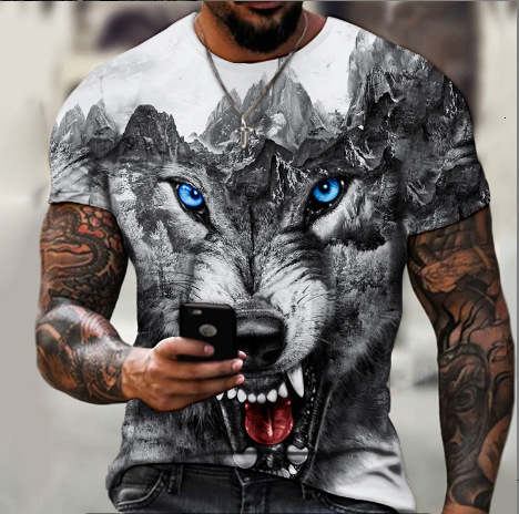 2025 Summer Round Neck Men's Digital Printed Skull Street Hip Hop Fashion T-shirt Designer Free Shipping
