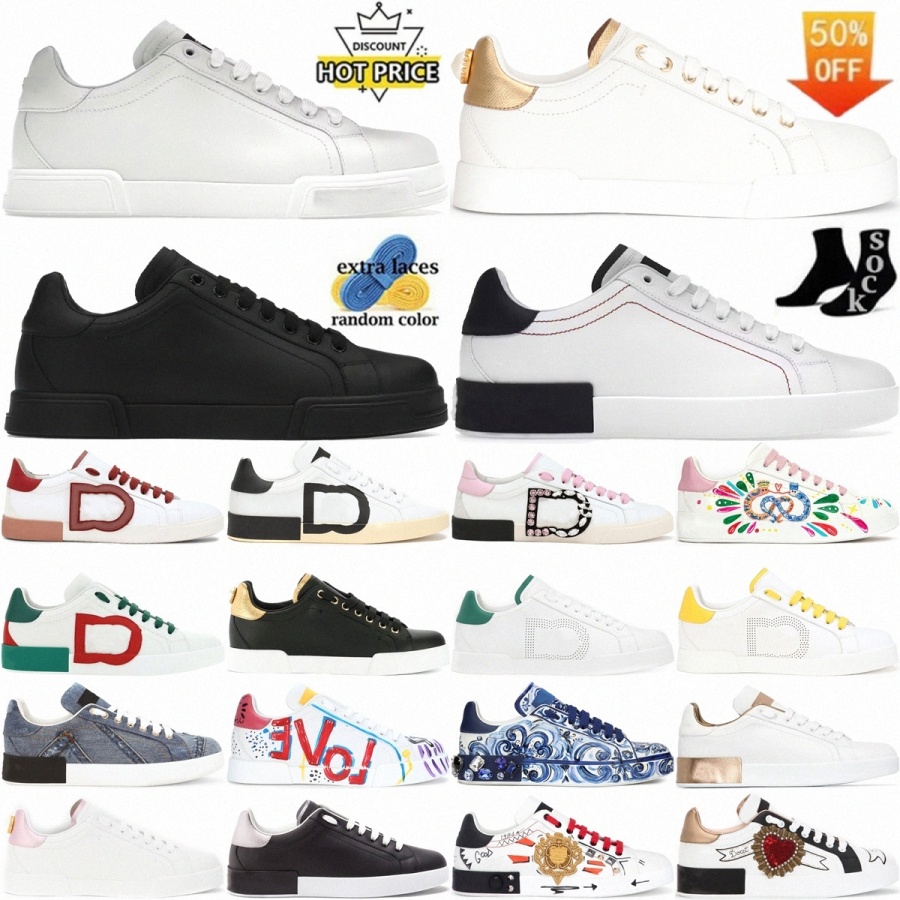 Scarpe Da Ginnastica Di Sneaker Portofino Classiche Donne Bianche Bianche Nere …