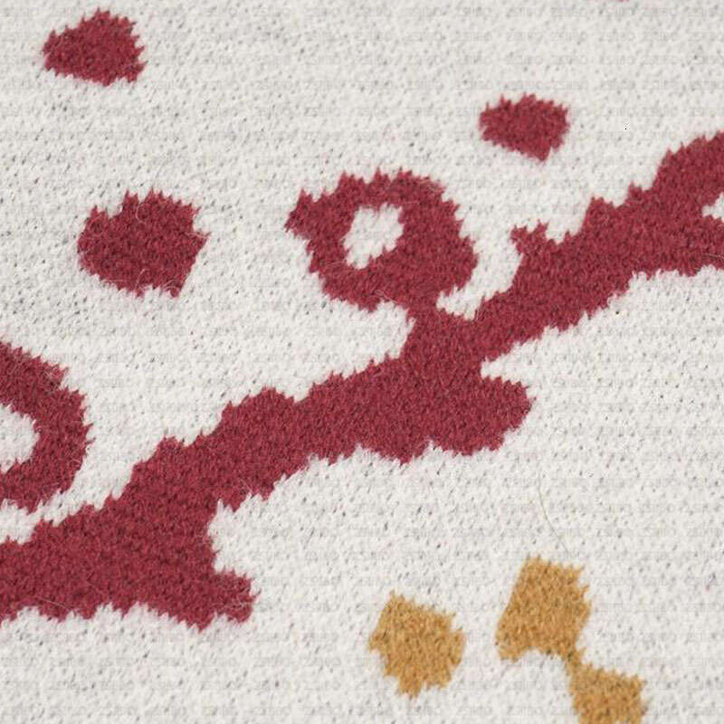 Harajuku High Street dopamine casual personality cartoon pattern jacquard loose round neck top pullover sweater