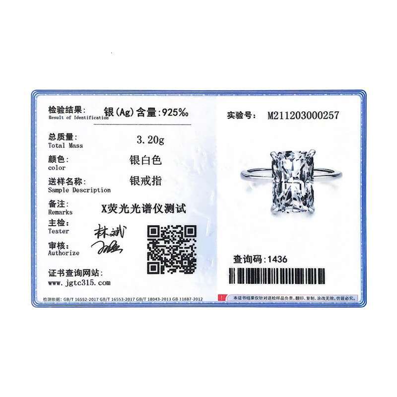 Modian Classic Rectangular Cutting Clear CZ Ring Solid Sterg Sier Finger Rings For Women Wedding Fine Jewelry