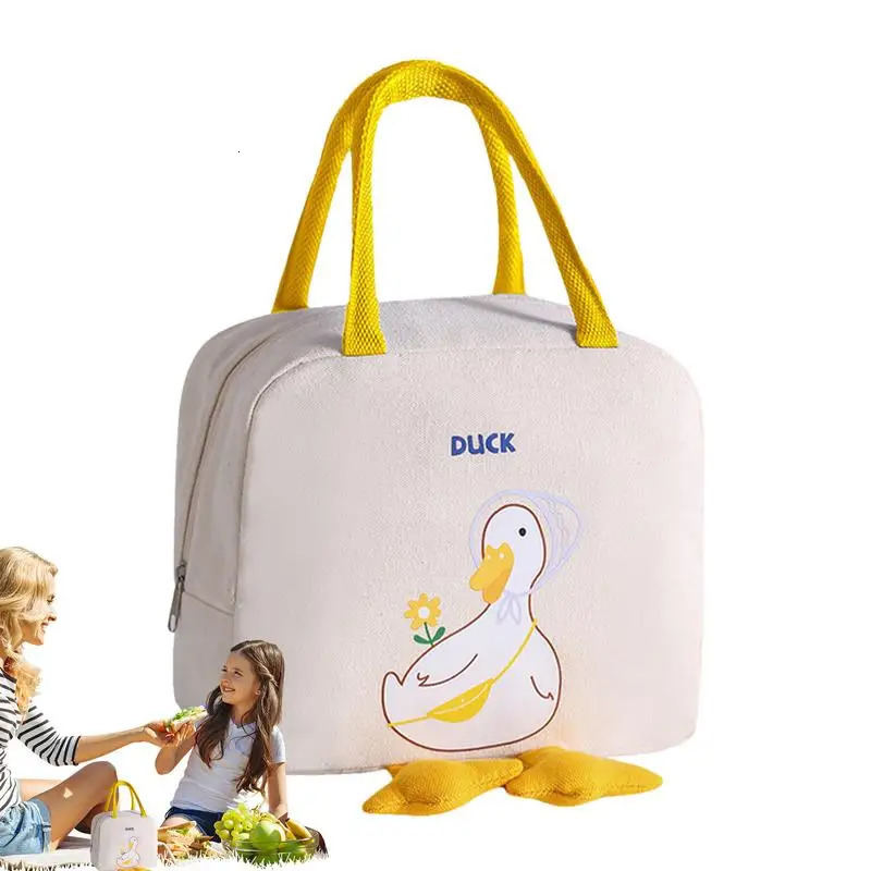 Ship from US Lunch box lunch bag insulated with duck cartoon pattern 250227FBB