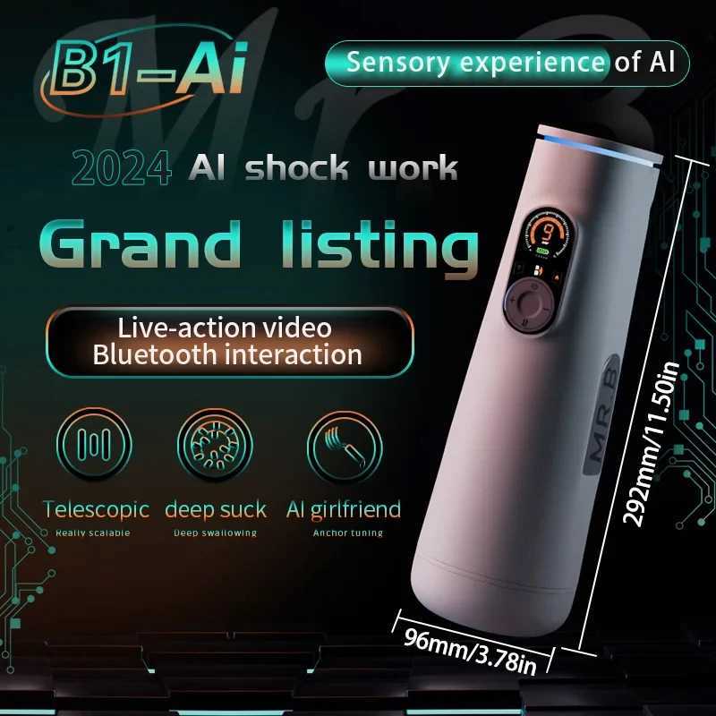 AI Bluetooth Automatic Oral Vagina Male Masturbator Blowjob Pussy Sex Machine Voice Control Masturbation Cup Sex Toys for MenXJ250227