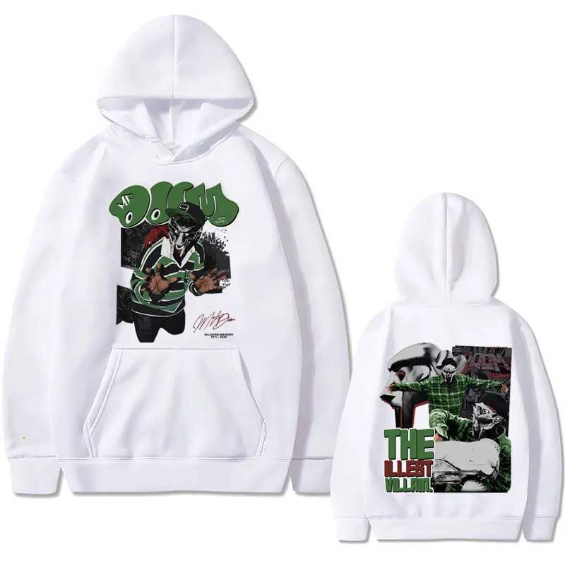 Rapper Mfdoom Madvillainy The Illest Villains Double Sided Print Hoodie Men Loose Hip Hop Sweatshirts Men Flce Cotton Hoodies X250227